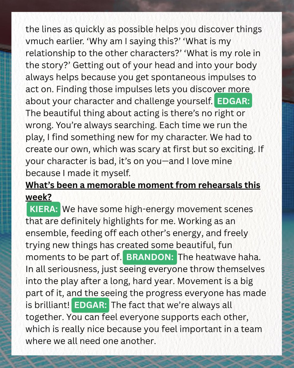 Kiera, Brandon, and Edgar share their take on rehearsals. The Advanced Graduation Show is NEXT WEEK already, 9–11 July at the Union Theatre @theuniontheatre Southwark. Grab your tickets now on wegottickets.com/LSDA