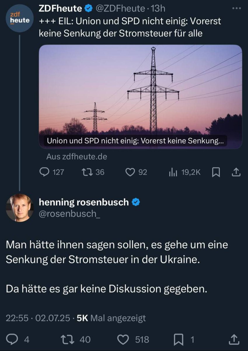 Was für eine TOP-ANTWORT von Henning Rosenbusch. 👍👏😂