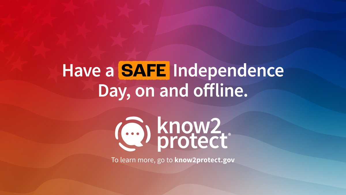 Know2Protect's tweet image. 🇺🇸 This 4th of July, as we mark America’s 250th Independence Day, we honor those who’ve fought for freedom — and those who work every day to protect our children’s right to grow up safe, online and off. Let’s celebrate freedom by protecting it. Visit know2protect.gov to…