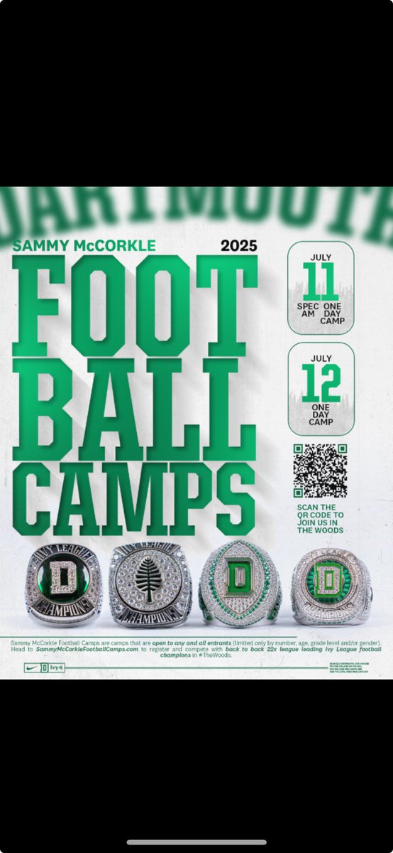 Last 2 camps of the summer! Come check out what makes Dartmouth special!