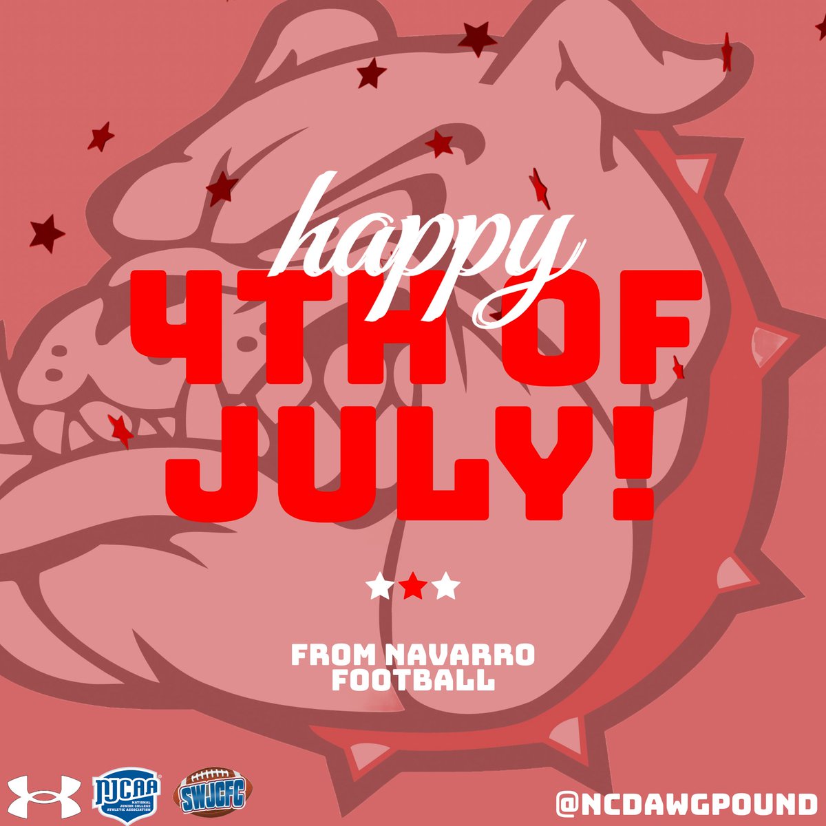 NCDAWGPOUND's tweet image. Happy 4th of July from Navarro College Football! 🇺🇸
