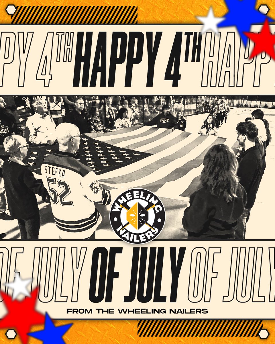 WheelingNailers's tweet image. Wishing all of #NailersArmy a safe and happy 4th of July! 🎆
#SteelTheMoment