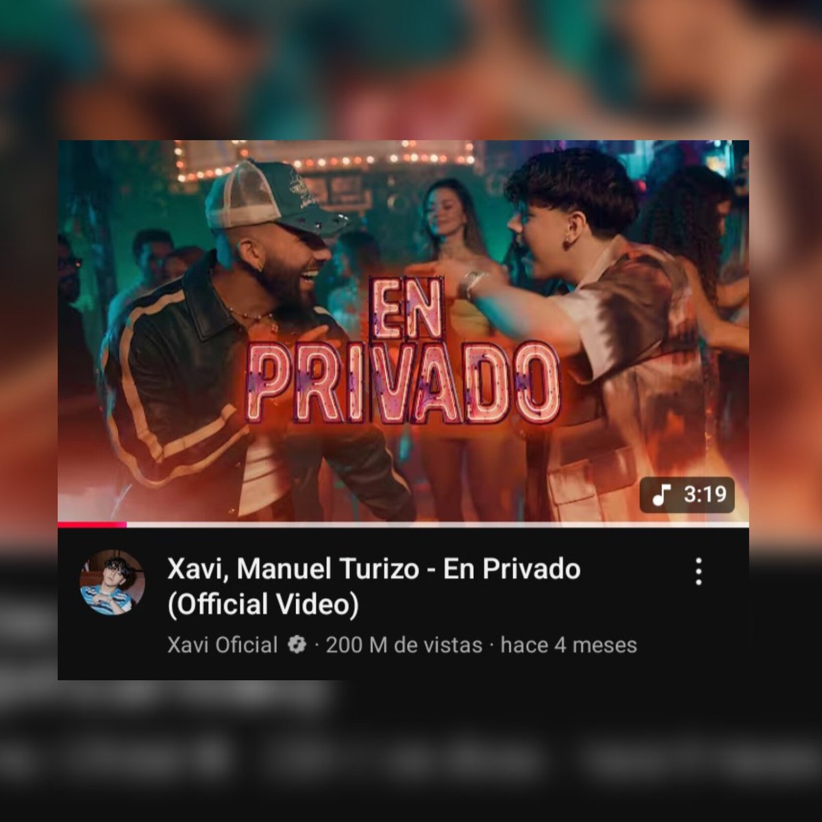 Manuel Turizo Charts (@turizo_charts) on Twitter photo “En Privado” de Xavi & <a href="/ManuelTurizoMTZ/">Manuel Turizo Zapata</a> ha superado los 200 MILLONES de reproducciones en YouTube.
— Se posiciona como la 3ra canción latina lanzada este año con más views en la plataforma. 🌍 “En Privado” de Xavi & <a href="/ManuelTurizoMTZ/">Manuel Turizo Zapata</a> ha superado los 200 MILLONES de reproducciones en YouTube.
— Se posiciona como la 3ra canción latina lanzada este año con más views en la plataforma. 🌍