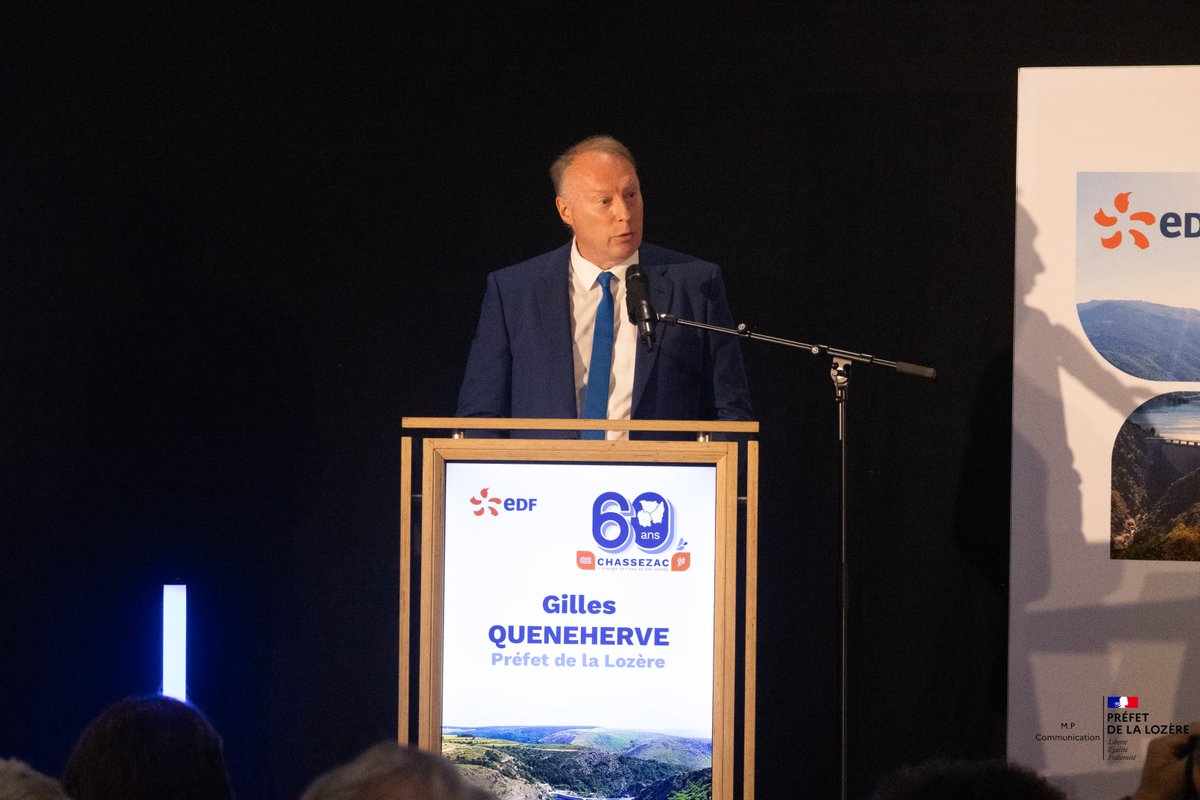 Prefet_48's tweet image. #territoire I Gilles Quénéhervé, préfet de la Lozère, était présent aux 60 ans des ouvrages hydroélectriques du Chassezac aux côtés des élus locaux et l'entreprise EDF.
Depuis les premiers ouvrages jusqu’au barrage de Puylaurent et à l’usine de Prévenchères, ces installations…