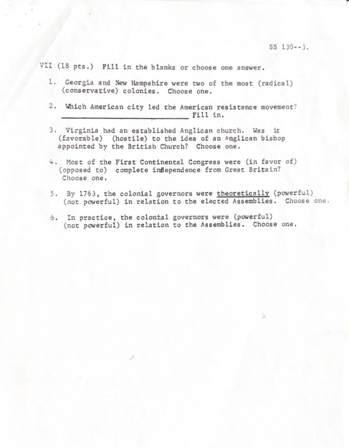 In honor of July 4th, here’s a test on the American Revolution from the Fall of 1980 by Murray N. Rothbard! The author of a five volume history of America (1607-1791), Rothbard certainly wanted his students to know the war’s important people, battles, and ideas. Can you pass it?