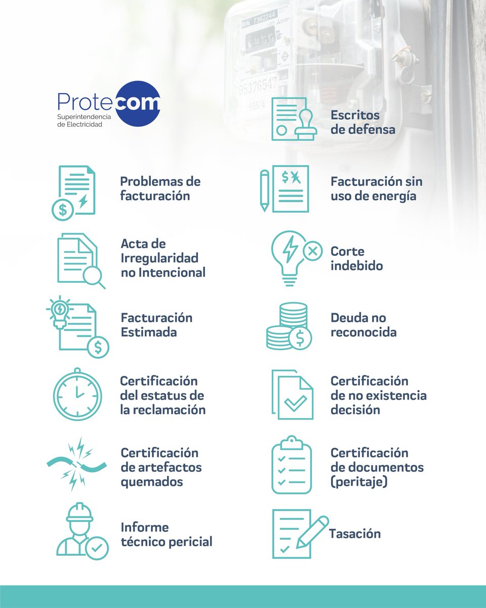 Conoce los servicios que podemos atender desde la SIE y PROTECOM. 

Estamos aquí para orientarte, proteger tus derechos y brindarte soluciones claras y efectivas. #SIE #PROTECOMRD #ServiciosSIE #ServiciosProtecom