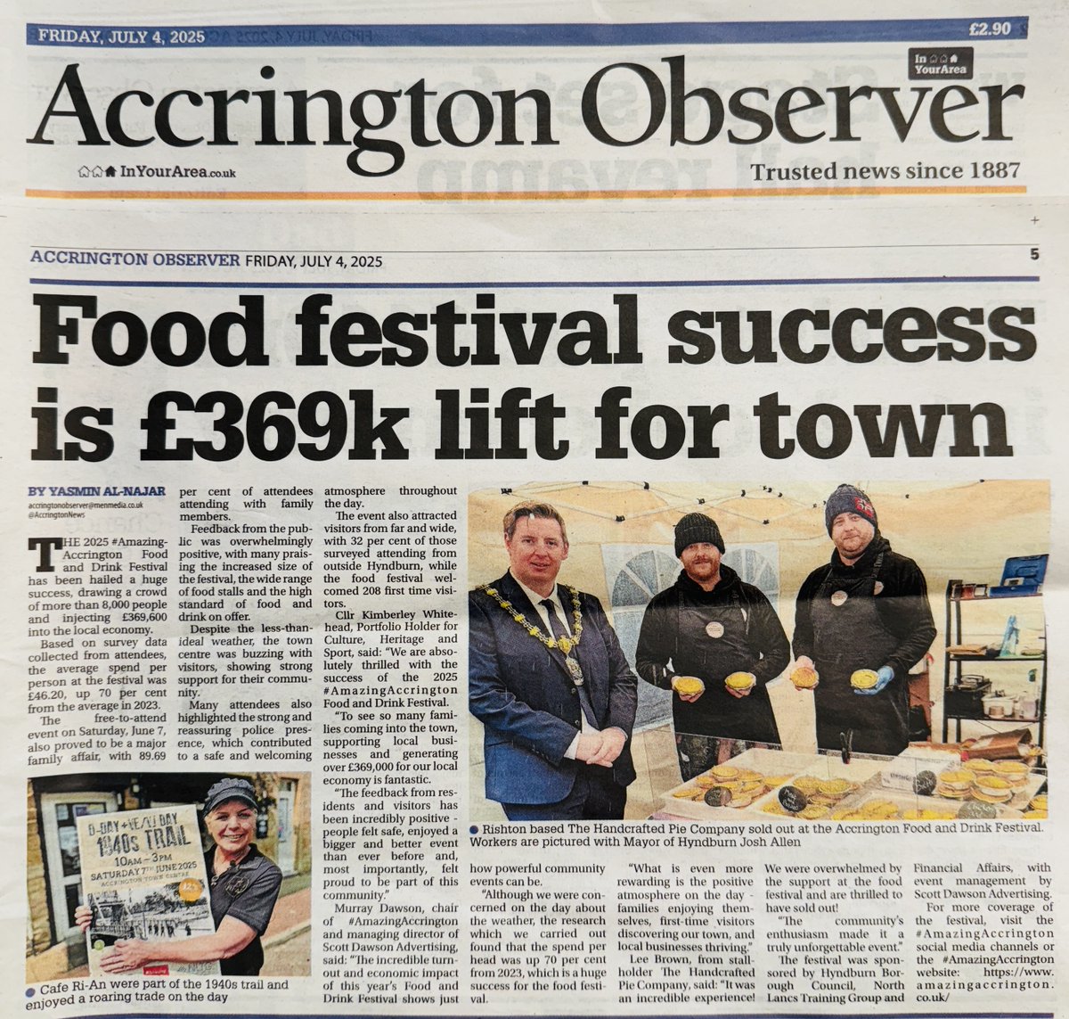 AmazingAccy's tweet image. The Accrington Food & Drink Festival was a huge success! 🥘🧀🍦
Learn more: amazingaccrington.co.uk/feedback-from-…
📰 @accringtonnews
@hyndburncouncil @north_lancs