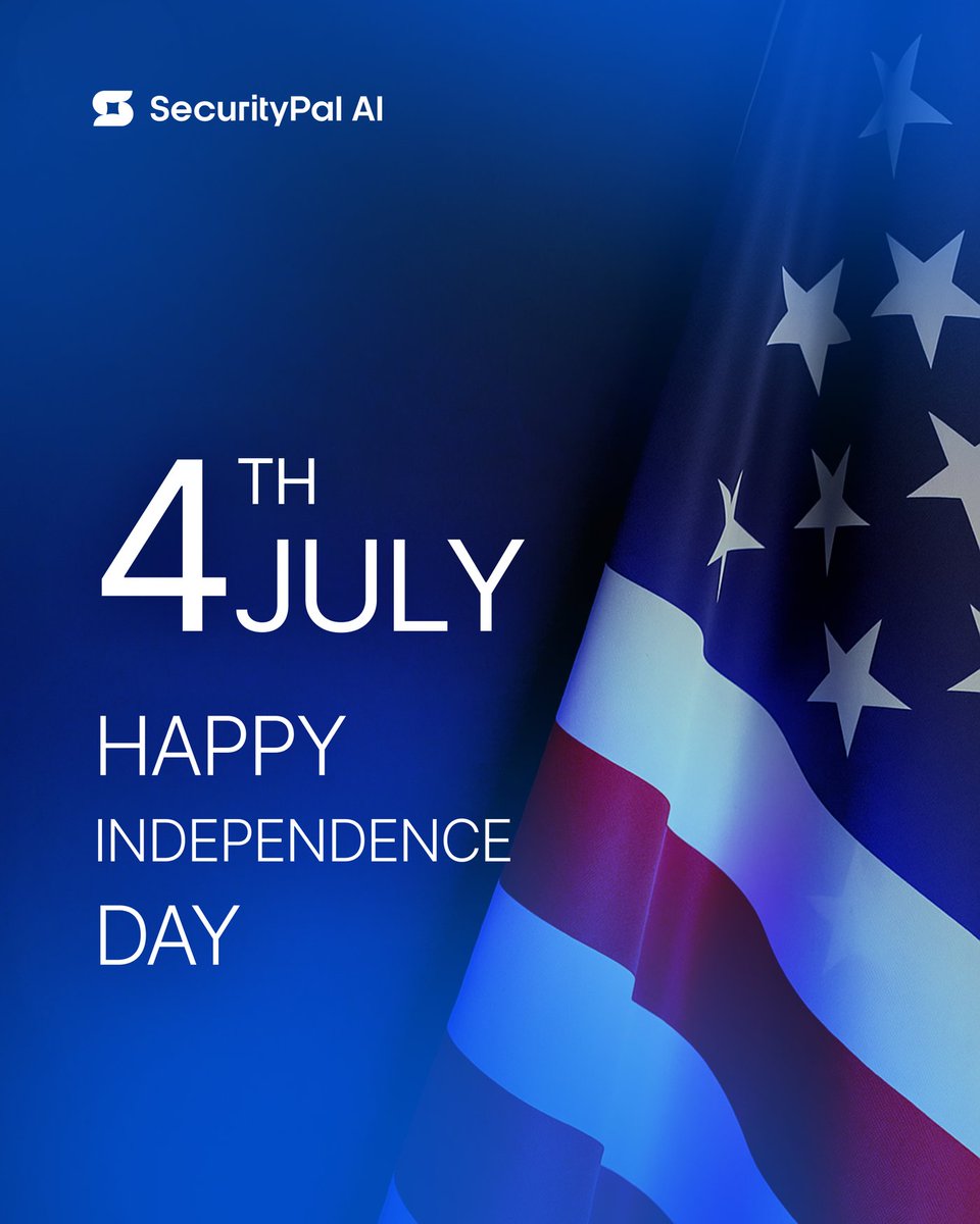 security_pal's tweet image. Happy 4th of July from the team at SecurityPal! 🇺🇸 Wishing everyone a safe and joyous Independence Day! 🎆
#IndependenceDay #July4th