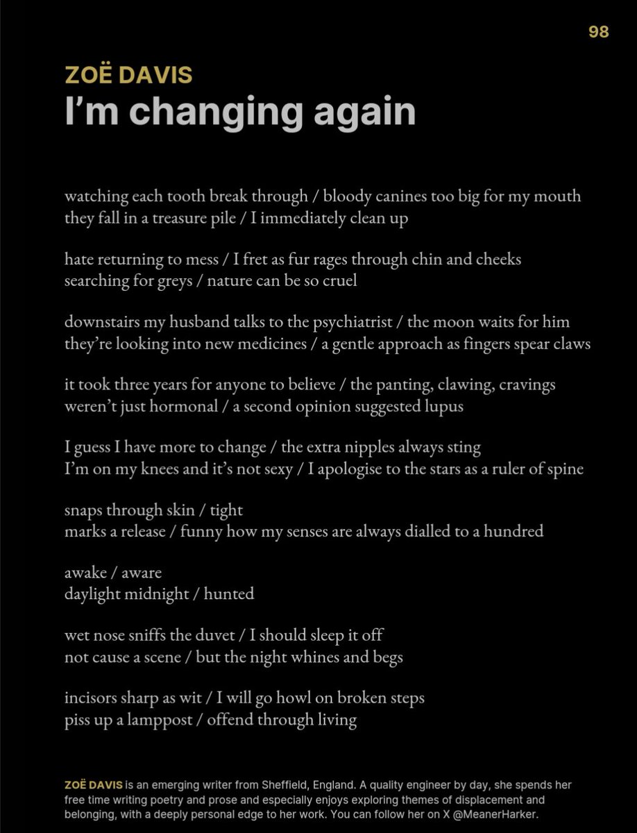Excited to be a part of this special anniversary addition. My poem is a raw, personal expression of dealing with pain, disability and change. I have included it below. Please be aware it could be triggering, although I wrote it more as a celebration of courage &amp; resilience. Enjoy