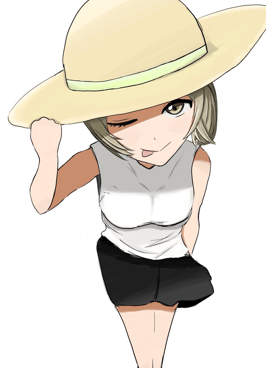 pryyyj's tweet image. りり×麦わら帽子