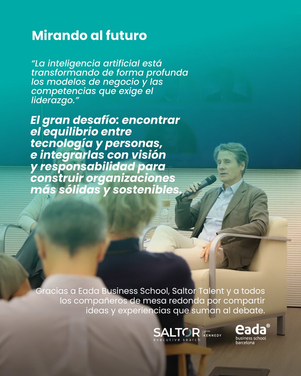 Participamos en la mesa redonda “La IA en la Alta Dirección” (Eada Business School + Saltor Talent).

Gracias a Parlem, Sensilis, Soyfarma, Saltor Talent, Eada, y Santi García.

💬 ¿Qué impacto tiene la IA en la toma de decisiones en tu organización?