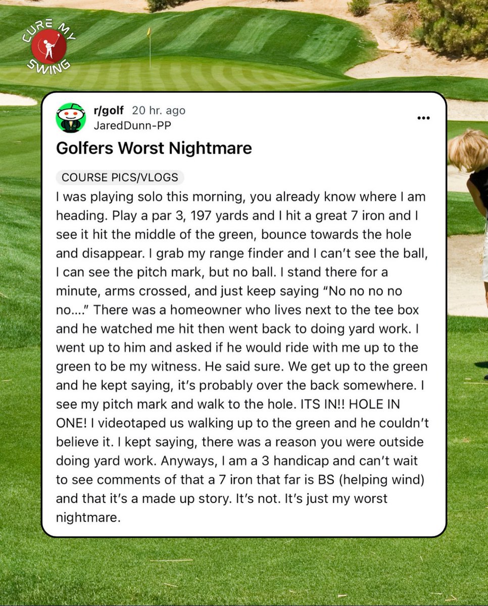 Do hole in ones count if you’re by yourself? 🤔 #golf