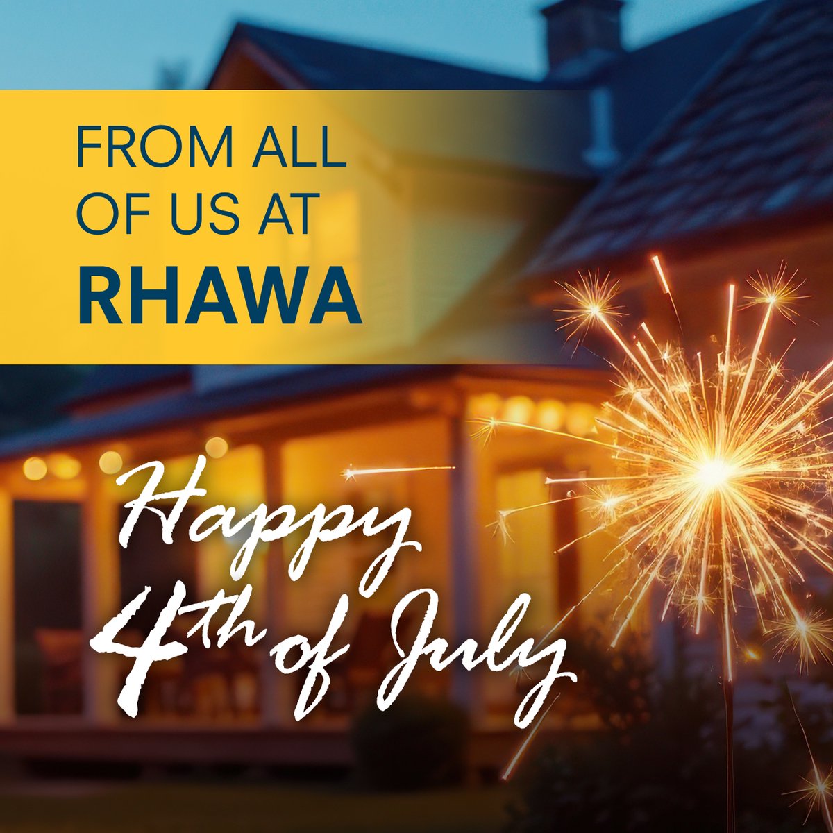 RHAofWA's tweet image. From all of us at RHAWA – Happy Fourth of July
Today, we celebrate the freedoms and opportunities that define our nation. Our office will be closed on July 4 in observance of the holiday. #FourthOfJuly #IndependenceDay #RHAWA #July4thCelebration