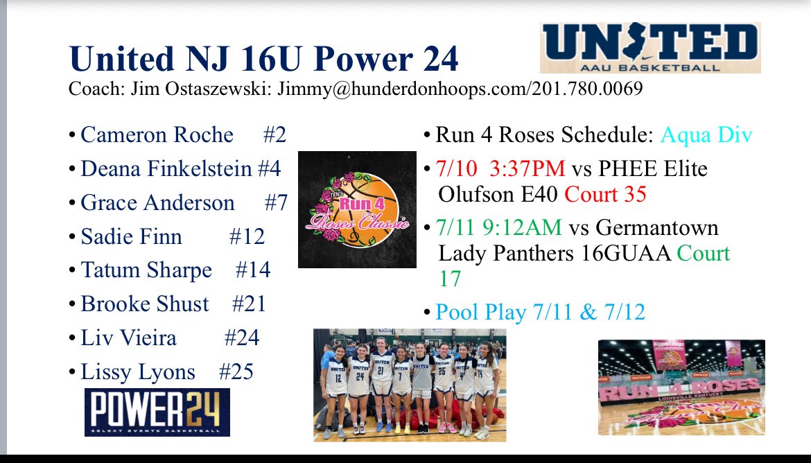 <a href="/unitedNJaau/">United NJ AAU</a> 16U P24
a MUST C  in Louisville- 3 with D1 offers!
<a href="/megmethven/">Meg Methven</a> <a href="/JustZ_22/">Zakiya Saunders</a> <a href="/Coach_Centeno/">Cristina Centeno</a> <a href="/CourtneyRohs/">Courtney England</a> <a href="/_CoachKThomp/">Kennedi Thompson</a> <a href="/CoachCMoriarty/">Colleen Moriarty</a> <a href="/Sambamyama/">Coach Sam</a> <a href="/willlanier2/">Will Lanier</a> <a href="/Chahta_Queen/">Ashley (Jones) Reddick</a> <a href="/RubyleeWright/">RubyLee Wright</a> <a href="/B3Brown22/">Brⓘttⓐny Brⓞwn</a> <a href="/CoachLandis386/">Landis McCoy</a> <a href="/jjack_10/">Jessica Jackson</a> <a href="/MLane417/">Michael Lane</a> <a href="/Tom_Lochner/">Tom Lochner</a> <a href="/KKuester15/">Katie Kuester</a> <a href="/CTbow/">Carly Thibault</a>