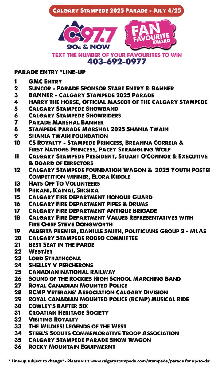 ____bram's tweet image. The student who made the official #stampede parade misspelled entry 19 @ABDanielleSmith . Going to boo this Danille Smith anyway. #ableg