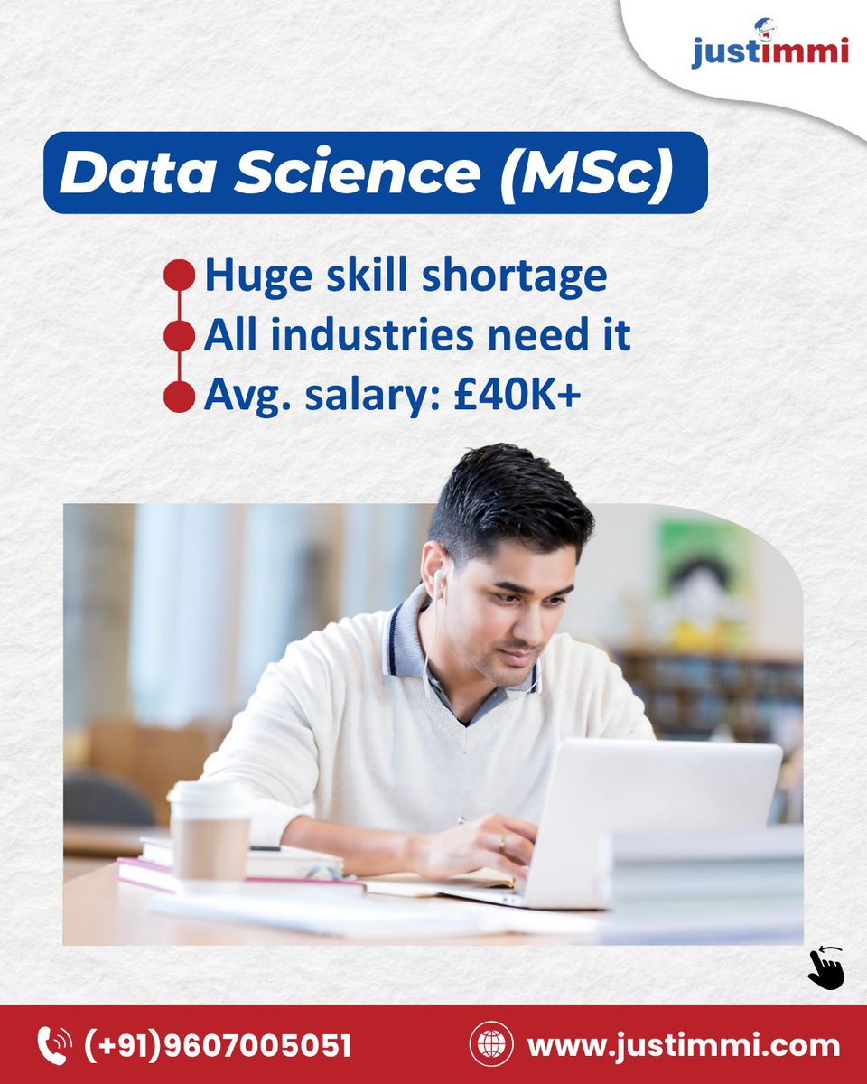 askjustimmi's tweet photo. Looking to study in the UK?
Choose a degree that delivers beyond graduation.
High-salary, high-demand courses = long-term success.

Let JustImmi guide your next step.
📞 +91 9607005051 
🌐 https://t.co/h7mVqvClYY
#JustImmi #StudyInUK #CareerAbroad https://t.co/Q2kXr64KRM