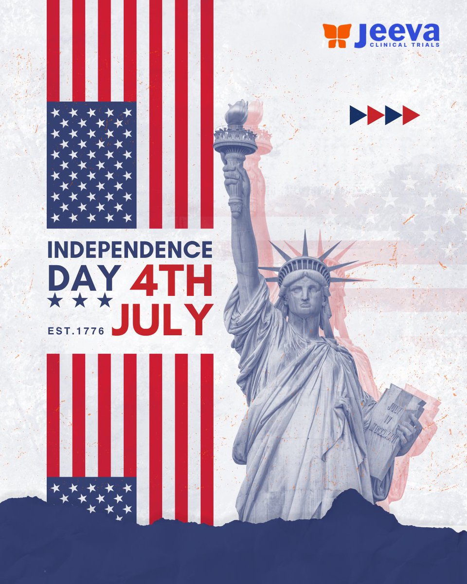 Celebrating Freedom, Advancing Health 🇺🇸
This 4th of July, Jeeva Clinical Trials honors the spirit of innovation, equity &amp; resilience driving America forward.
Empowering Biotech &amp; MedTech through smarter clinical research.

#JeevaTrials #4thOfJuly #DigitalHealth