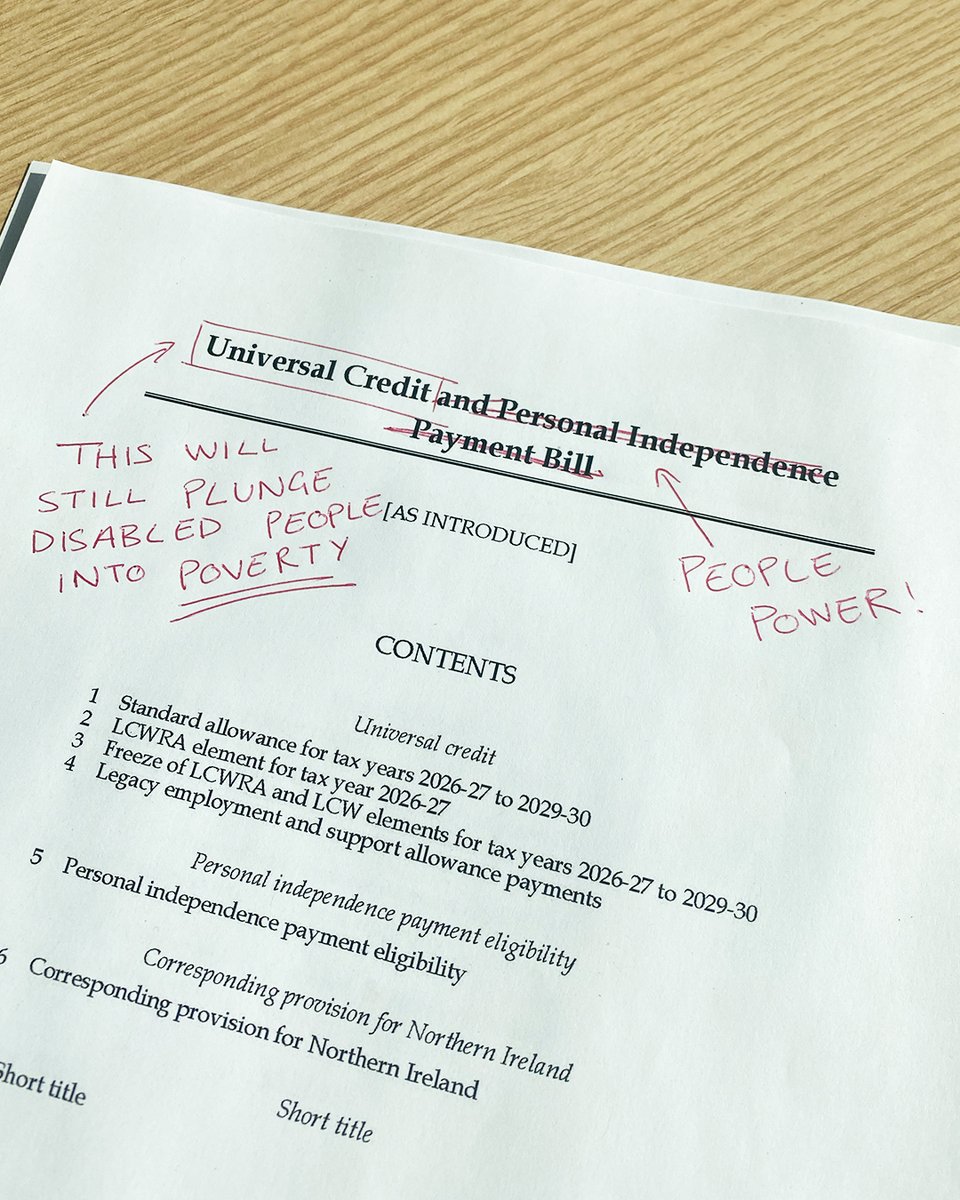 ✂ The Universal Credit (UC) and PIP Bill no longer includes PIP.

And it's thanks to all who united against cuts to disability benefits.

But it's not over yet. Cuts to UC will still plunge disabled people into poverty.

We can't accept that. We won't. And neither should you ❌
