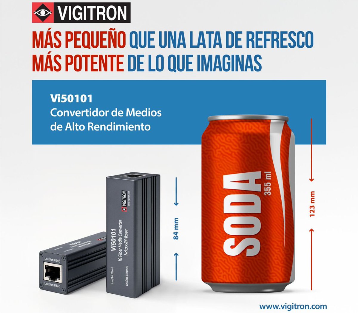 🚀 ¡Tamaño compacto, gran rendimiento!

🧐 Conozca el Vi50101 Mini Convertidor de medios por fibra de #Vigitron. Su diseño ultracompacto, más pequeño que una lata de refresco, lo hace ideal para instalaciones flexibles: en línea, montado en pared...

ℹ️ lnkd.in/eh_d3-_P