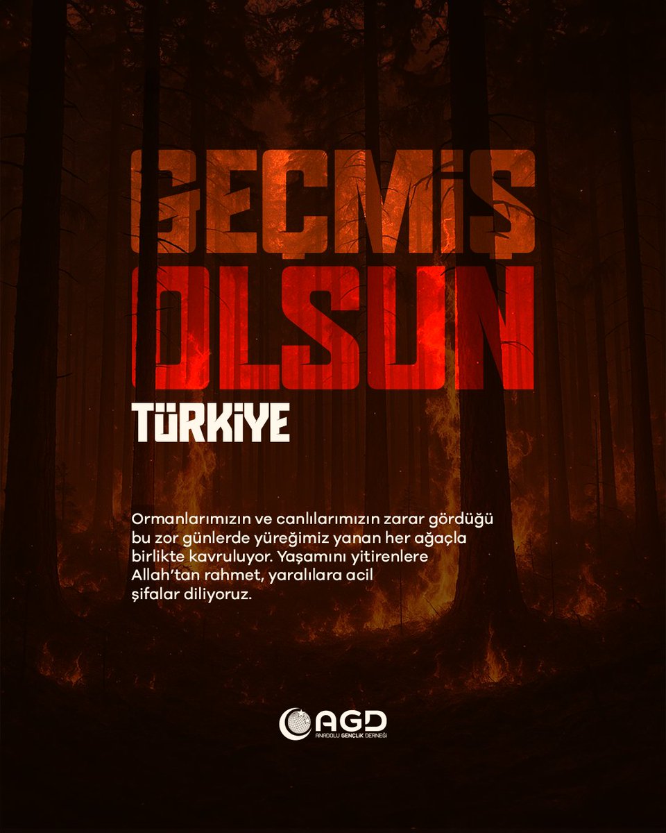 📍Geçmiş Olsun Türkiye!

Ormanlarımızın ve canlılarımızın
zarar gördüğü bu zor günlerde yüreğimiz yanan her ağaçla birlikte kavruluyor. 

Yaşamını yitirenlere Allah’tan rahmet, yaralılara acil şifalar diliyoruz.