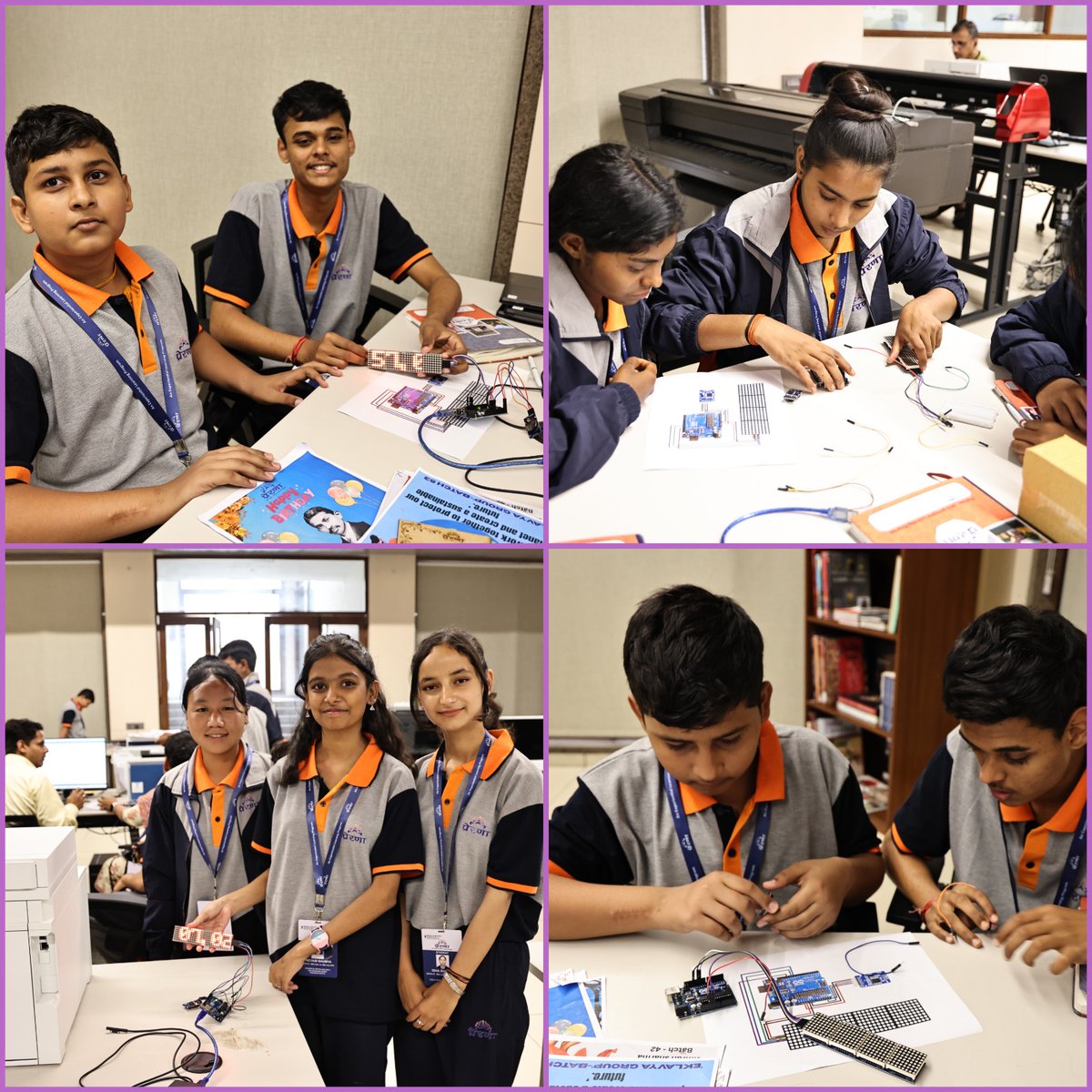 Students of Prerana Batch 57 participate in an activity designed by <a href="/ccl_iitgn/">Center for Creative Learning (CCL) IIT Gandhinagar</a> where they learn to assemble a digital clock using its individual components. This hands-on experience introduces them to essential scientific tools, software, and technical principles behind everyday