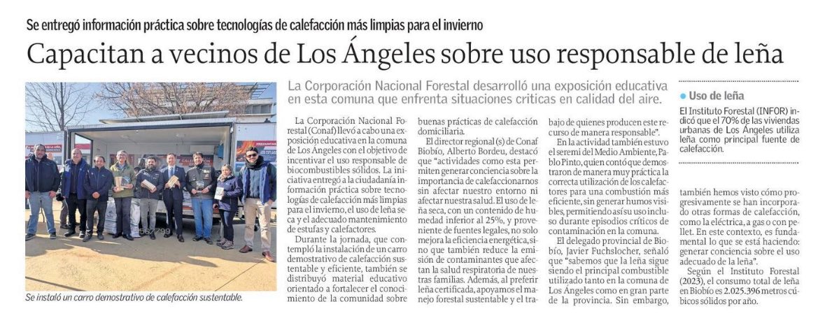 🗞️ #PRENSA | Autoridades regionales incentivaron el uso responsable de la leña 🪵 y otros biocombustibles sólidos para calefacción durante este invierno.

Detalles en la nota de <a href="/elsurcl/">Diario El Sur</a> 👇