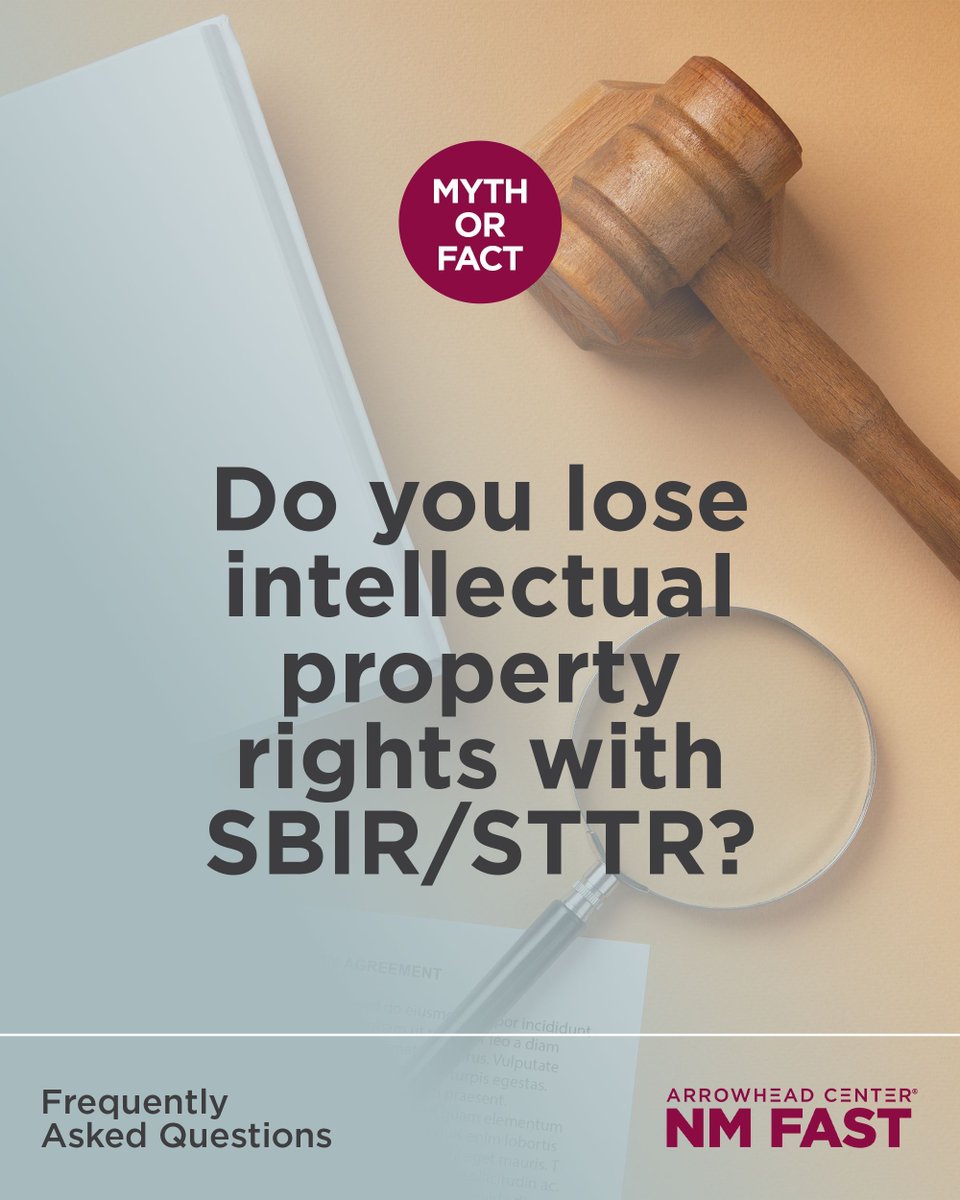NM_Fast's tweet image. Funding doesn’t mean forfeiting your ideas. With SBIR/STTR, awardees keep their IP rights and gain protections that help safeguard their work during and after the project.