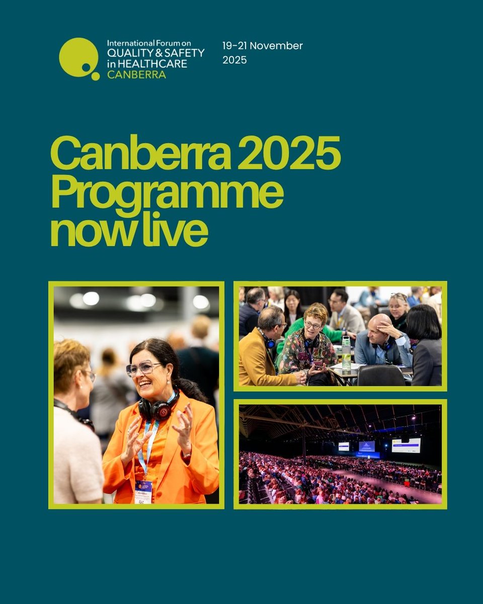 The #Quality2025 #Canberra programme is now live! Explore keynotes, workshops, experience days, and sessions led by healthcare leaders - all designed to help you drive real change in healthcare

bit.ly/402wEpG