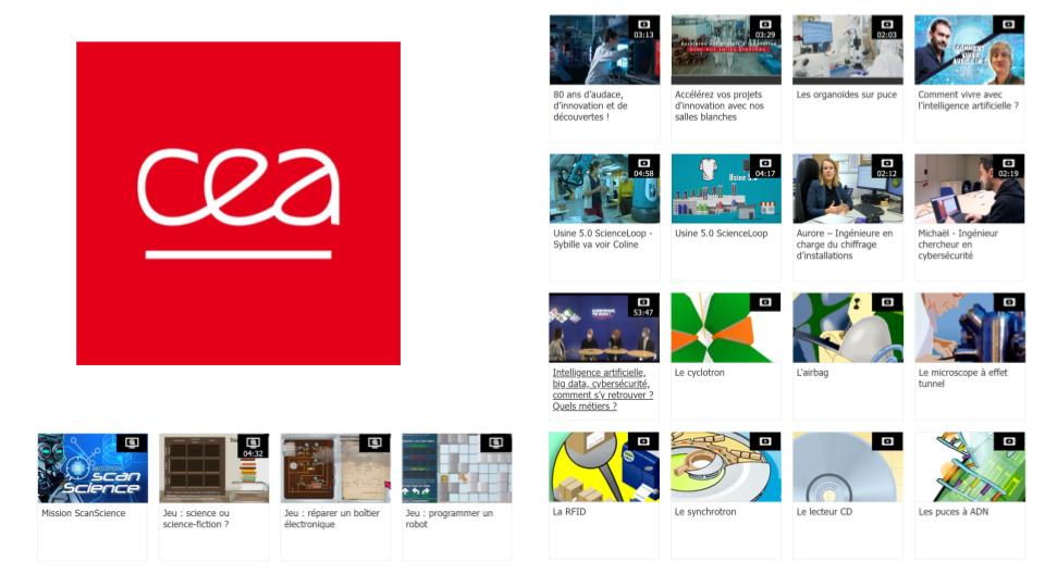 Découvrez la médiathèque du <a href="/CEA_Officiel/">CEA</a> : animations interactives, vidéos, dossiers thématiques, podcasts et posters.
Un ensemble de ressources pour enrichir vos séquences.
👉 cea.fr/multimedia