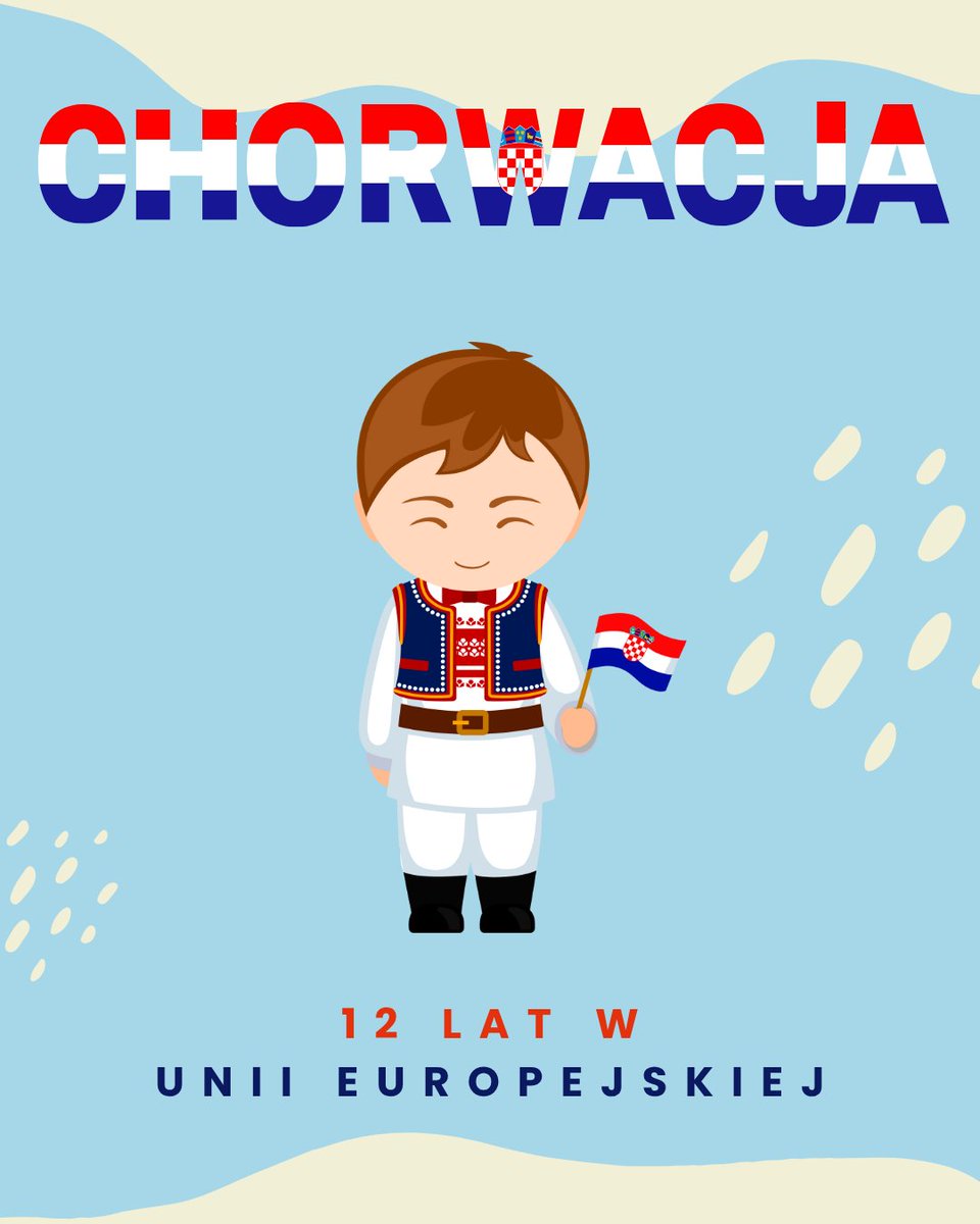 PIUEwroclaw's tweet image. 12 lat Chorwacji w Unii Europejskiej! 🇪🇺🇭🇷
1 lipca 2013 roku Chorwacja oficjalnie dołączyła do rodziny państw UE, stając się jej wartościowym członkiem. Od tego czasu razem budujemy silniejszą, bardziej zjednoczoną i otwartą Europę 🌍🤝
Dziś mówimy: Sve najbolje, Hrvatska! 🥳🎂