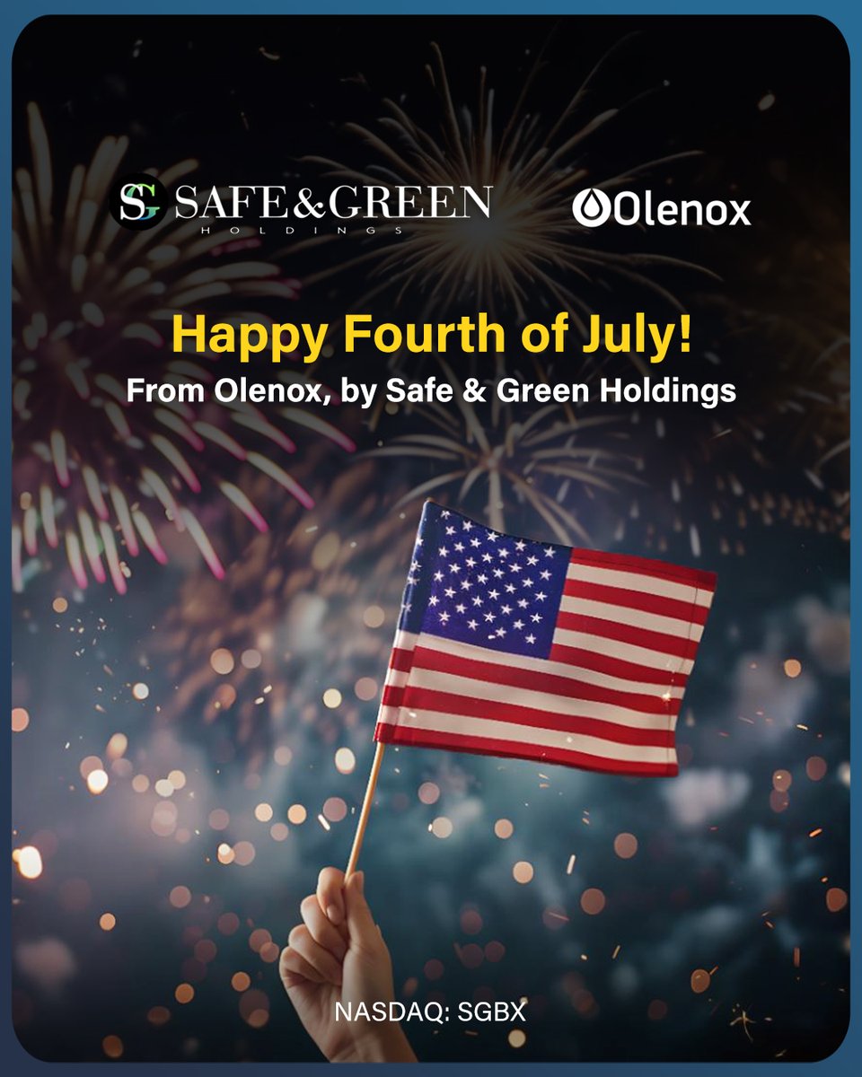 🇺🇸 This Independence Day, we are proud to support the country's path towards energy independence through U.S.-based energy provider Olenox Energy Corp., delivering sustainable energy solutions.

Visit: asmbly.link/BTxsqNI 

🇺🇸 #NASDAQ: #SGBX