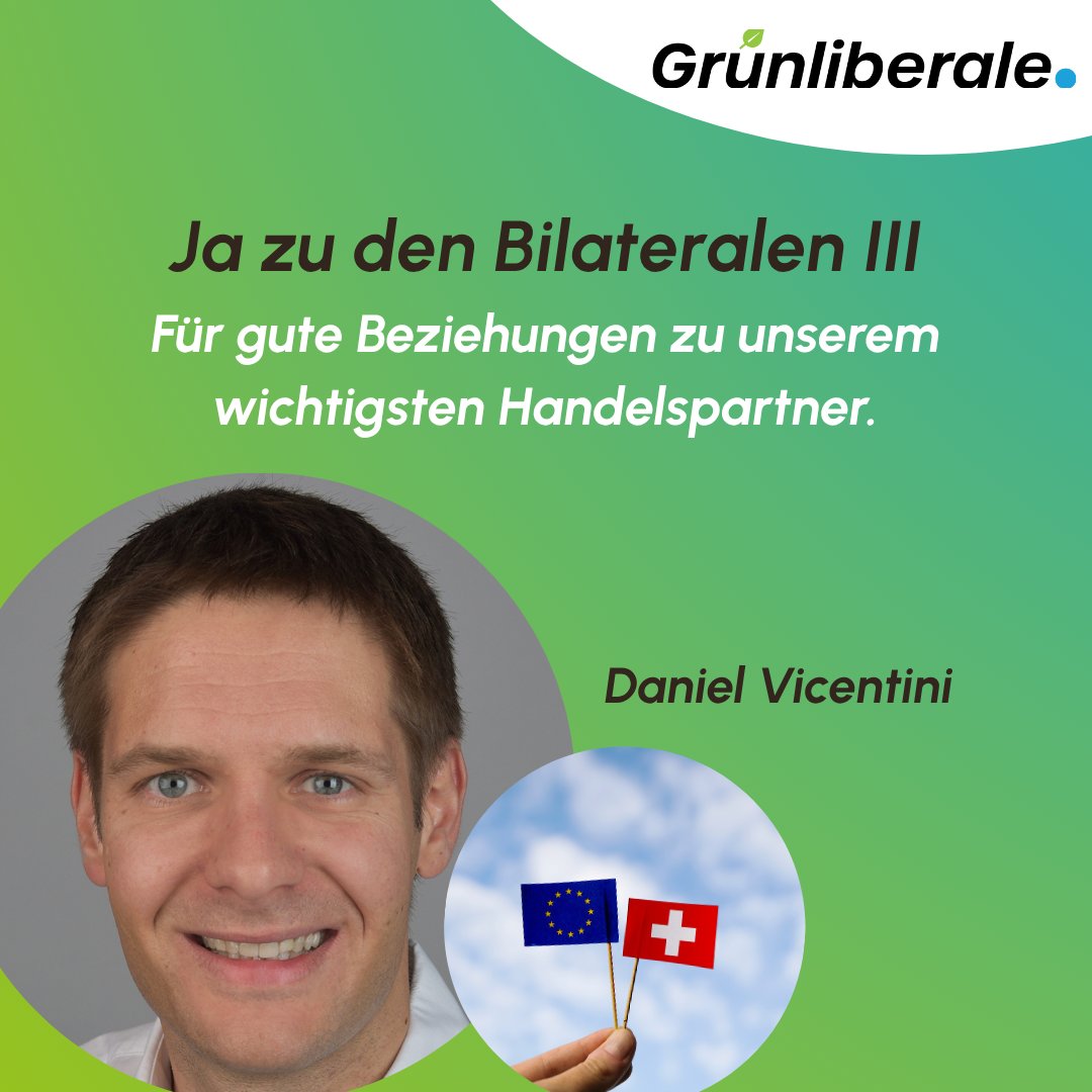 Grünliberale Schweiz (@grunliberale) on Twitter photo Wirtschaftlich sind die #Bilateralen III kein «Nice-to-have», sondern eine absolute Notwendigkeit. Etwa 50 % unserer #Exporte gehen in die #EU. Ohne direkten Zugang zum #Binnenmarkt wären viele #Arbeitsplätze in der #Schweiz gefährdet.
📷 <a href="/VicentiniBS/">Daniel Vicentini</a> Wirtschaftlich sind die #Bilateralen III kein «Nice-to-have», sondern eine absolute Notwendigkeit. Etwa 50 % unserer #Exporte gehen in die #EU. Ohne direkten Zugang zum #Binnenmarkt wären viele #Arbeitsplätze in der #Schweiz gefährdet.
📷 <a href="/VicentiniBS/">Daniel Vicentini</a>