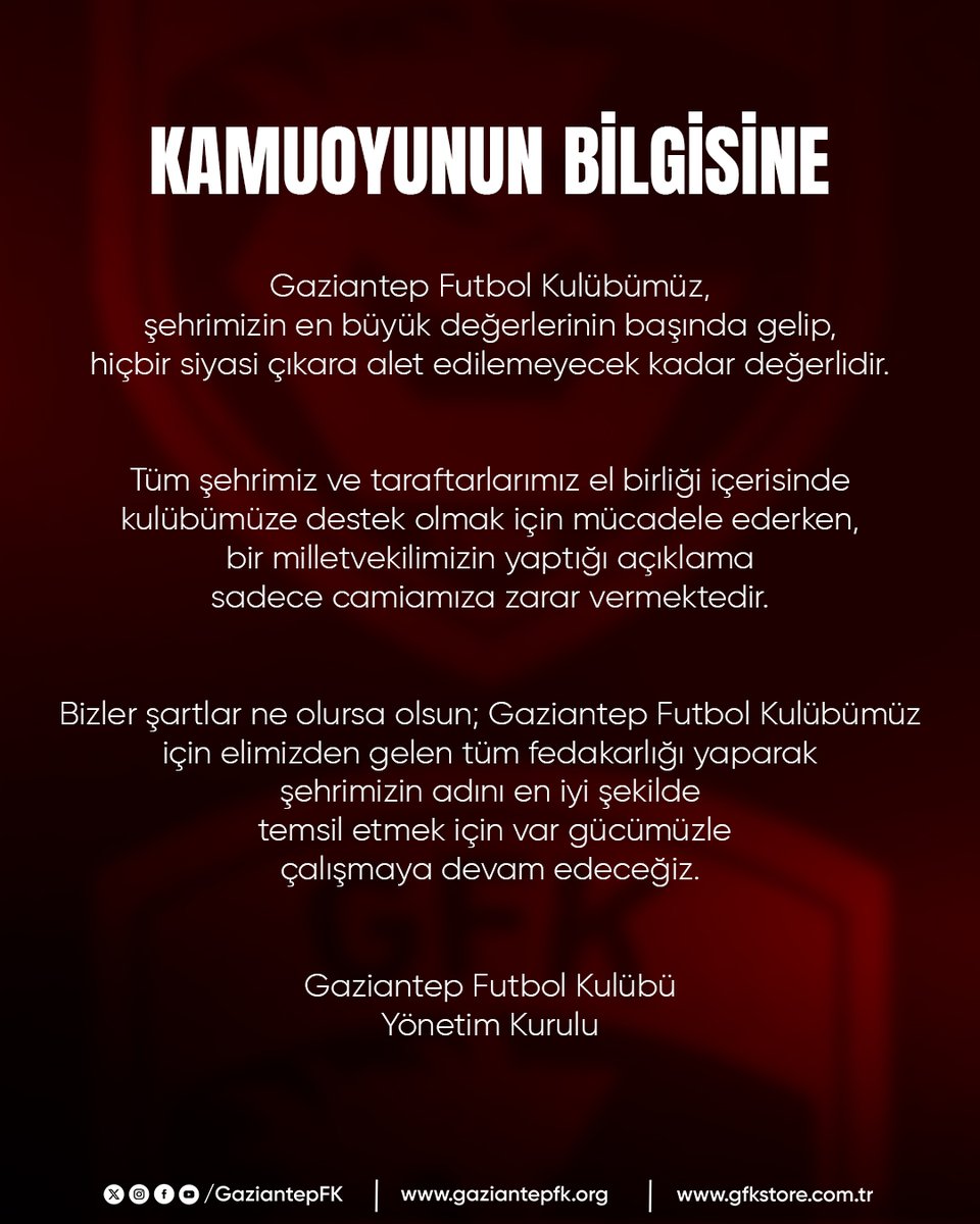 🔴⚫️ KAMUOYUNUN BİLGİSİNE