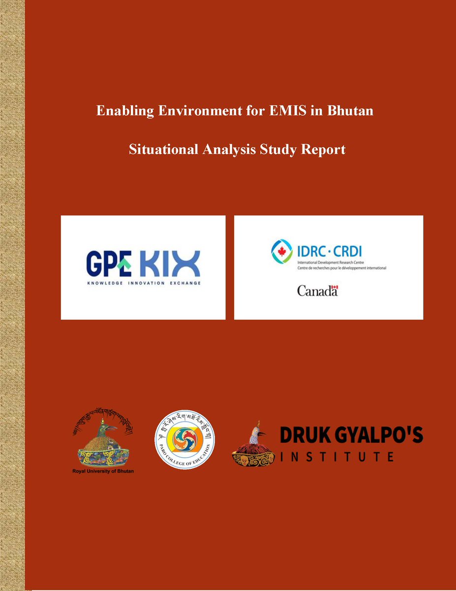 KIXEMAP's tweet image. 📢The #GPEKIX research project "Enhancing Data Utilization and Decision-Making in Bhutan’s Education System: The Motherboard Integrated Education Management Information System (MIEMIS)" has published four situational analysis reports.
📘Read the reports: ow.ly/jOZj50WiK73