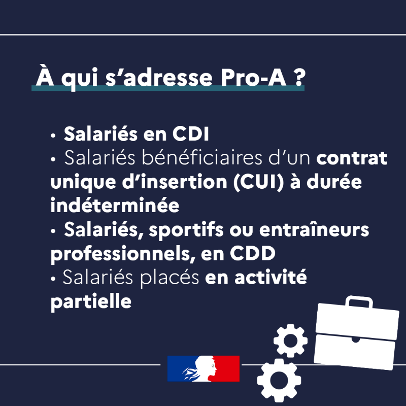 Travail_Gouv's tweet photo. #Emploi50Plus | Pro-A permet Ă lâentreprise de faire Ă©voluer les compĂ©tences de ses salariĂ©s tout en maintenant lâactivitĂ©. Il sâadresse aux salariĂ©s en CDI, peu ou moyennement qualifiĂ©s, qui souhaitent bĂ©nĂ©ficier d'une formation en alternance sans quitter leur poste —ïž