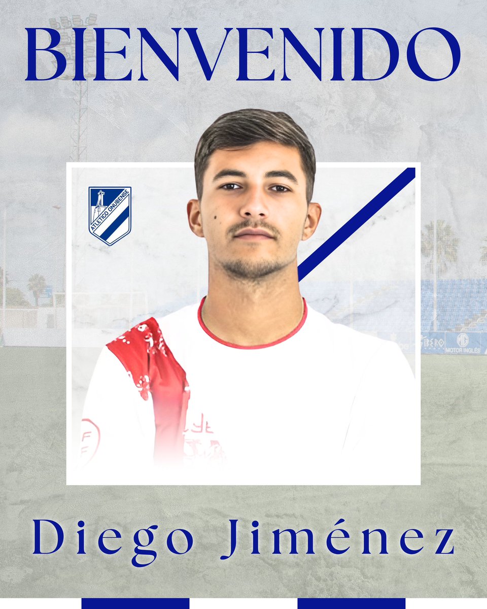 Diego Jiménez se convierte en el nuevo fichaje del Atlético Onubense.

El lateral de 20 años suma veinte partidos en la Tercera Federación a pesar de su temprana edad, habiendo debutado además en Primera RFEF y Segunda RFEF.

¡Bienvenido, Diego! ¡A darlo todo!