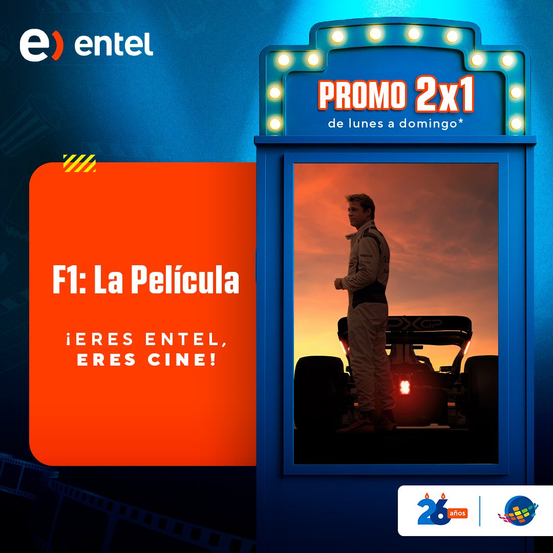 cineplanet's tweet photo. ¡DUPLICA LA DIVERSIÓN CON LA PROMO 2X1 DE #ENTEL! 🤩🎬
Activa tu código exclusivo y compra tus entradas en nuestra web 🌐 https://t.co/tWjfly6EeJ o app 📲🍿 ¡y listo! Prepárate para una maratón épica de películas. 💙
Cine + descuento = El combo perfecto
#PromoEntel #Cineplanet https://t.co/29QyX87tH5