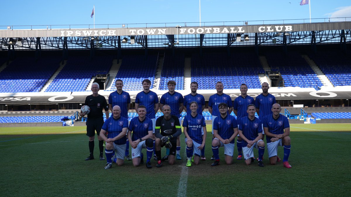 attwells's tweet photo. Ben &amp; Jack hit Portman Road for an @ITFCFoundation networking event—Ben even got a run-out on the pitch! ⚽️ Attwells stays Gold Sponsor, our box is renewed, and we’re backing the @BlueMondayITFC  #ITFC podcast. 💙🤍 #IpswichTown #TractorBoys https://t.co/2MrtR6mKOg