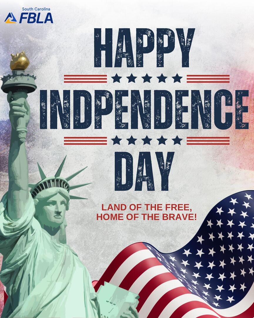 “America was not built on fear. America was built on courage, on imagination and an unbeatable determination to do the job at hand,”- President Harry S. Truman. Happy 4th of July FBLA let’s celebrate the freedom we were given🎆!
