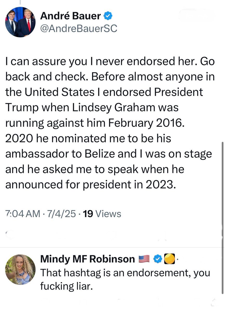 Check out this RINO douchebag that just decided to run for South Carolina Senate <a href="/AndreBauerSC/">André Bauer</a> 

He endorsed Kamala Harris with a photo op and hashtag, tries lying about it, then runs as a conservative. Him and Lindsay Graham would make a great "pair" ....if you know what I mean.