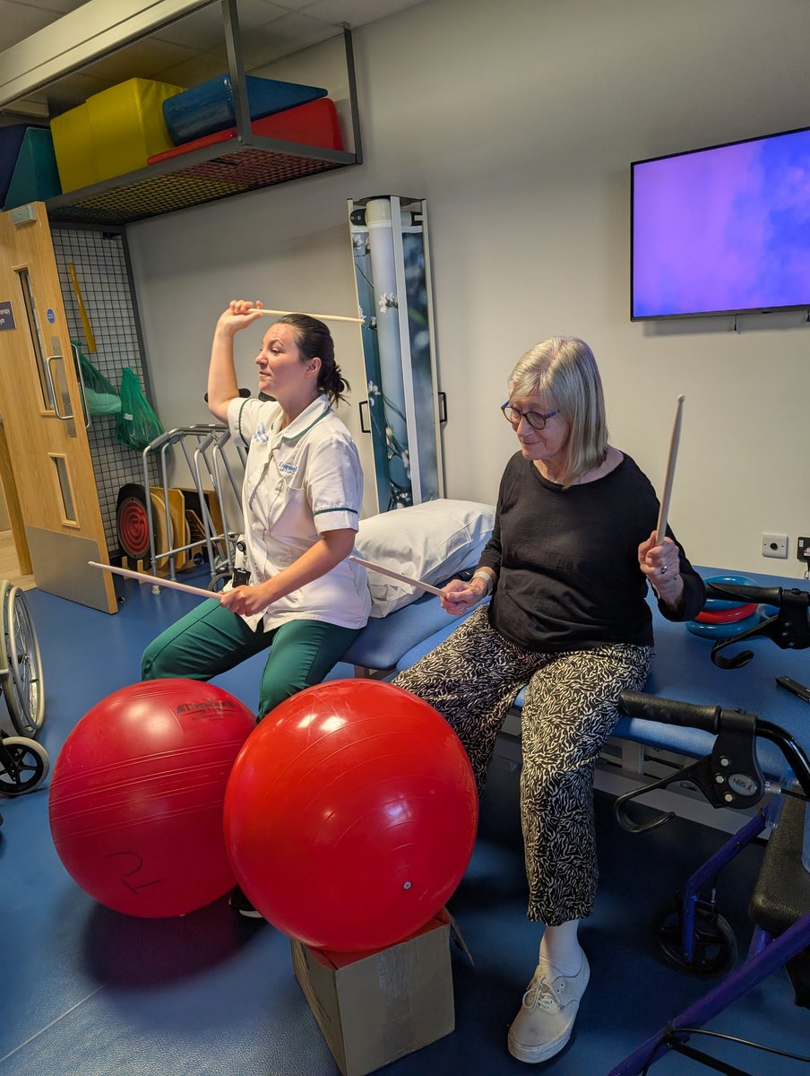PlymUnit's tweet image. We had lots of fun with #drumfit in #grouptherapy today. Great for #cognition #coordination #strengthening and #wellbeing
#makingrehabfun #OccupationalTherapy