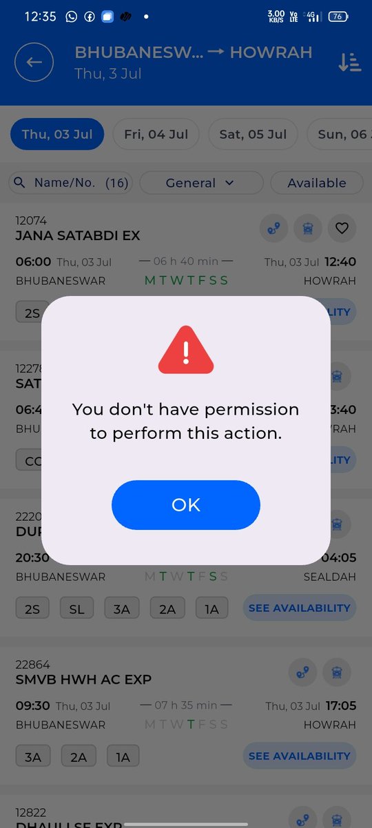 Jash_Koustab's tweet photo. @amofficialCRIS I am an Aadhaar authenticated user but I am having a problem when I am going to select a train to buy a reserve ticket.I have cleared the app's cache many times, but nothing happens. https://t.co/L1Yi8fRDFY