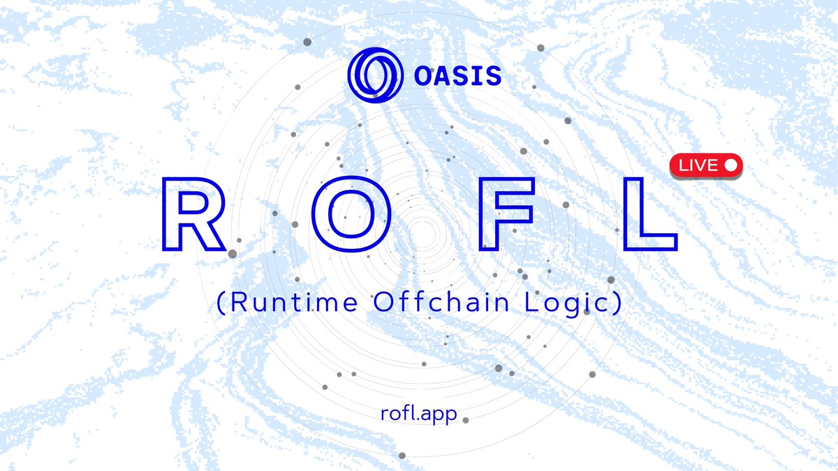 Blockchains are great for trust, but not so great for flexibility.

<a href="/OasisProtocol/">Oasis</a> has launched a new framework that makes offchain logic verifiable, private, and decentralized. It's called ROFL!

Link to App - rofl.app

A thread🧵

#Oasis $ROSE #ROFL