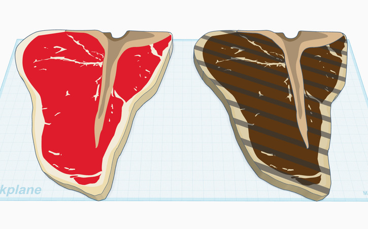 T-Bone/ Porterhouse Steak

Raw and cooked versions. It's OK to steal my steak for your <a href="/tinkercad/">Tinkercad</a> designs.

tinkercad.com/things/9V5T8i8…