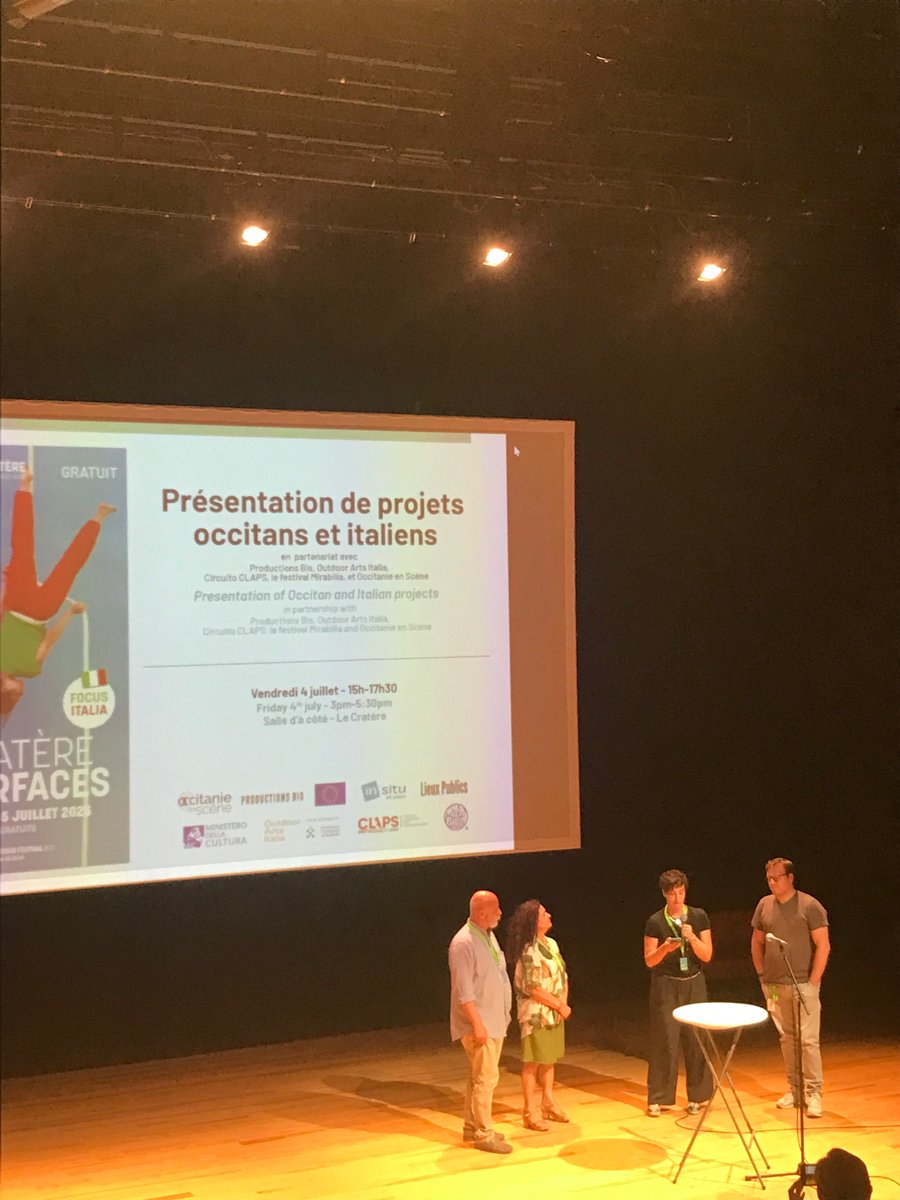 🎯Nous sommes à Alès !

#CratèreSurfaces 2025 a démarré hier à #Alès : pour la 26ᵉ édition, sous le #FocusItalia 🇮🇹, #Occitanieenscène co‑organise un temps fort dédié aux présentations professionnelles de créations régionales occitanes aujourd'hui de 15h à 17h !