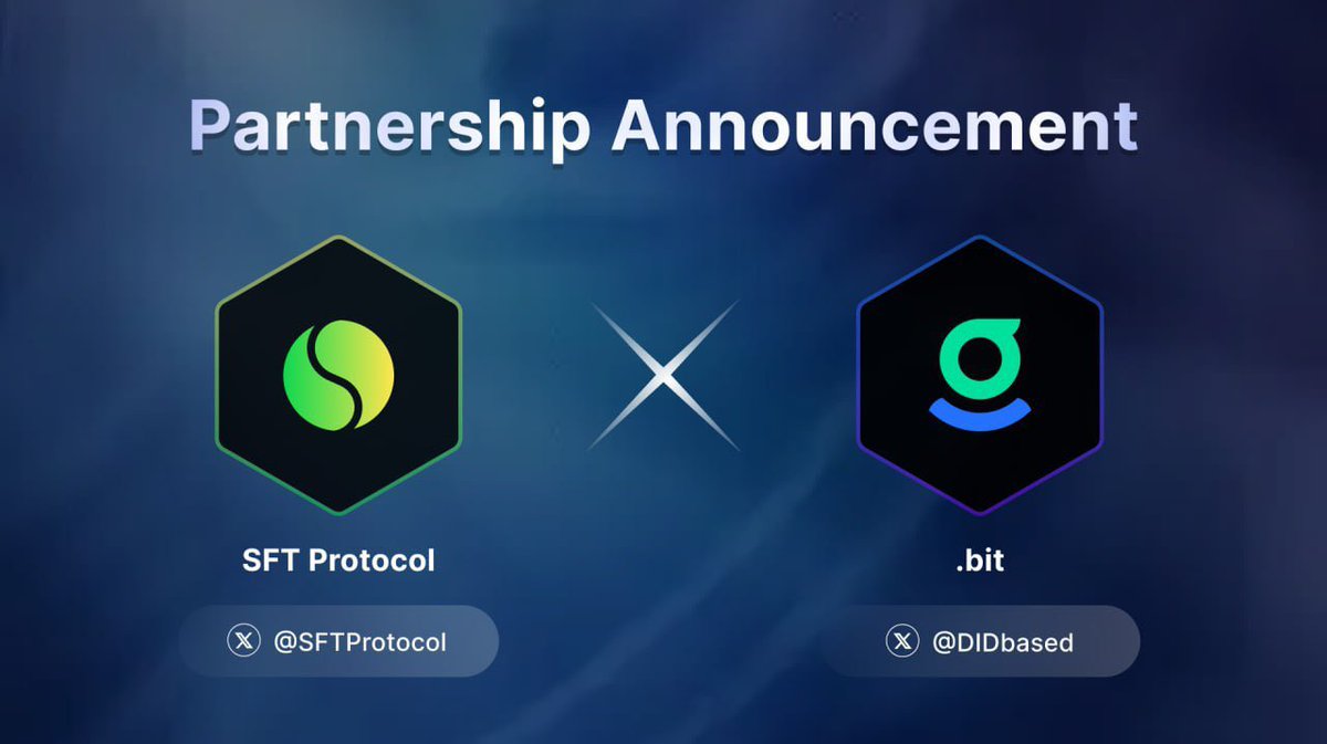 SFTProtocol's tweet image. 🌟 Exciting Partnership Announcement 🌟
We’re thrilled to team up with @DIDbased, the creators of .bit — a decentralized, blockchain-based identity system empowering individuals and communities to own their digital identity across Web3. 🌐
🤝🏻 Together, we aim to drive secure,…
