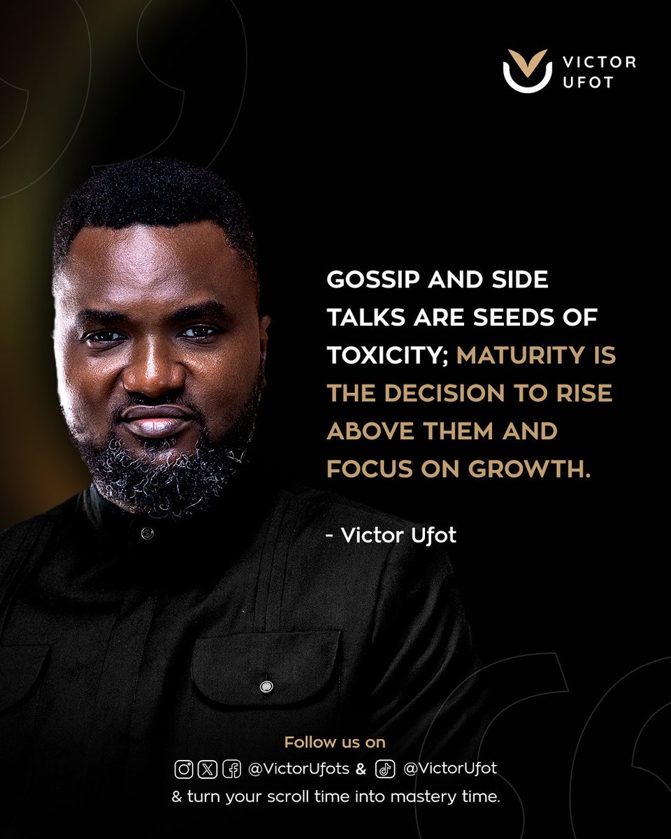 Gossip is cheap, but growth is priceless.

As you wrap up the week, I want you to choose to rise above the noise and the side talks. 

Maturity isn’t about proving people wrong; it’s about proving to yourself that your focus is unshakable.

Rise above the toxicity, protect your