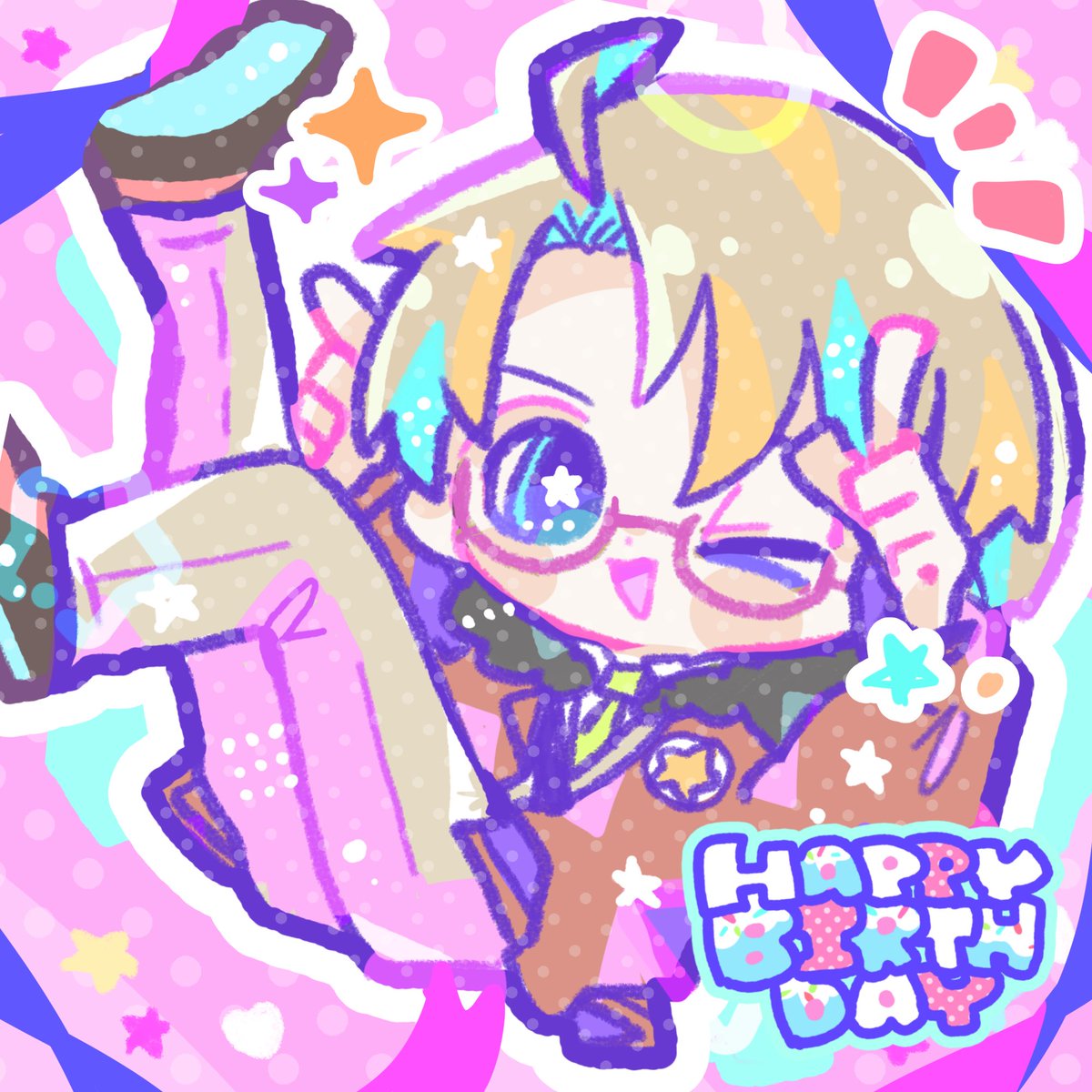 soyoko_fuwa25's tweet image. 超滑り込みのﾒﾘ誕をかきました🎉