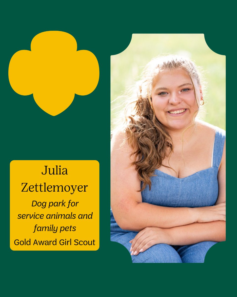 Congratulations Julia! 💛 For her Gold Award project, Julia created a dog park in an ADA-compliant playground. She chose this project so that this park could be more inclusive to all family members, including those with four legs! 🐶
#girlscouts #goldaward #girlscoutsgiveback