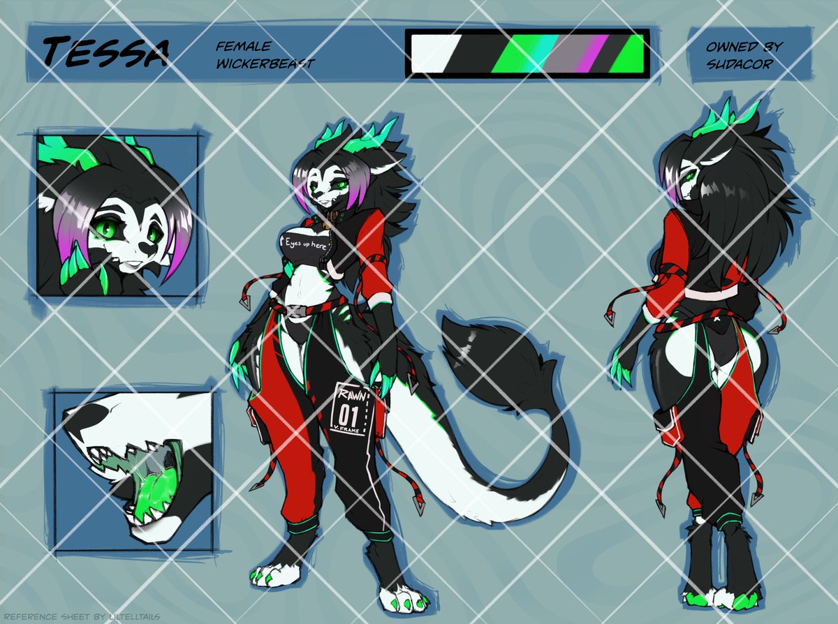RefSheet. Tessa
Another really fun character to make a refsheet for.
Tessa owned by <a href="/Sudacor_/">Sudacor🔞</a> 
#furryart